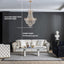 Golden crystal pendant light, large modern luxury ceiling lighting (without light bulbs) - Korvel