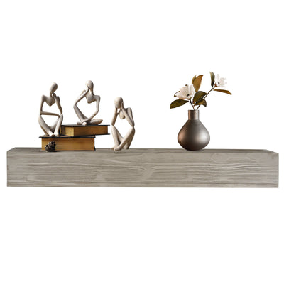 60" Rustic Wood Fireplace Mantel - Wall-Mounted Floating Shelf