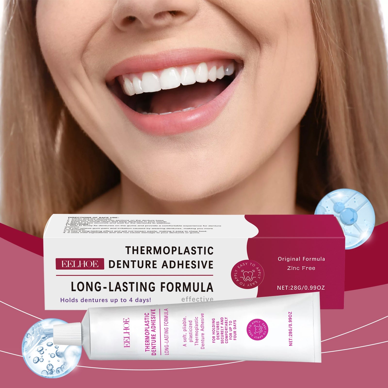 Denture Fixing Adhesive Thermoplastic Fixing Dentures Modifies Teeth For Comfort And Beauty - Korvel