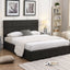 Lit plateforme queen rembourré avec rangement - Gris