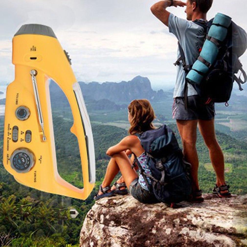 Linterna de manivela LED solar con cargador USB