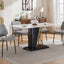 2-piece retro linen chair set with curved wooden backrest, cushioned seat, adjustable metal legs, (gray linen) - Korvel