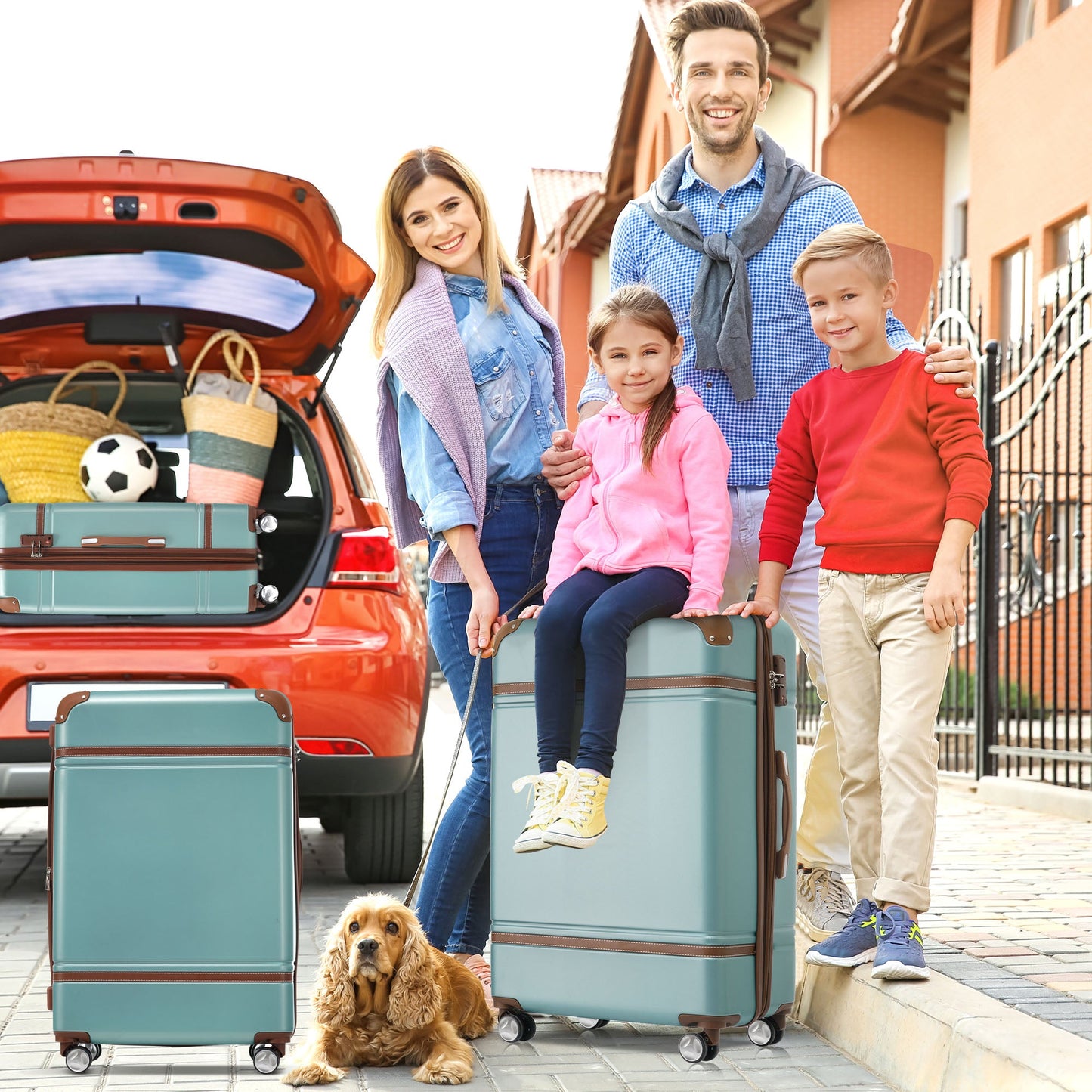 Premium Hardshell Luggage Set - 3 Pieces in Green