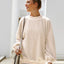 Casual round neck long sleeved velvet shirt women's top velvet shirt - Korvel