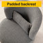 Grey Plush Swivel Accent Chair - Contemporary Round Armchair with 360° Rotation and Metal Base for Living Room Elegance - Korvel