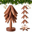 Tree-Shaped Wooden Trivet Set with Stand - 4 Pieces