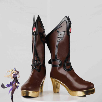 Genshin Impact Fischer cos Clothes Guilty Breaking Imperial Daughter's Original Leather Cospaly Clothing Matching Shoes - Korvel