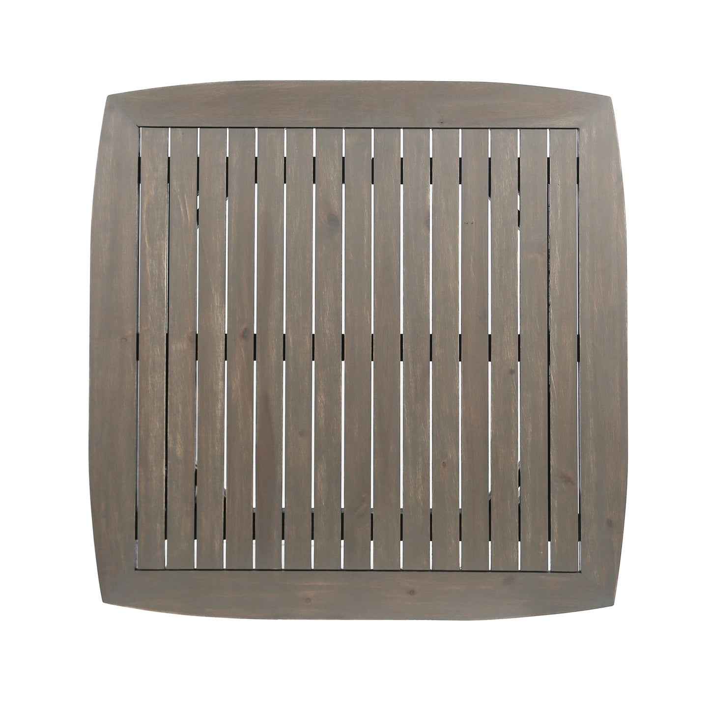 Outdoor Square Acacia Wood Table with Straight Legs, Gray - Korvel