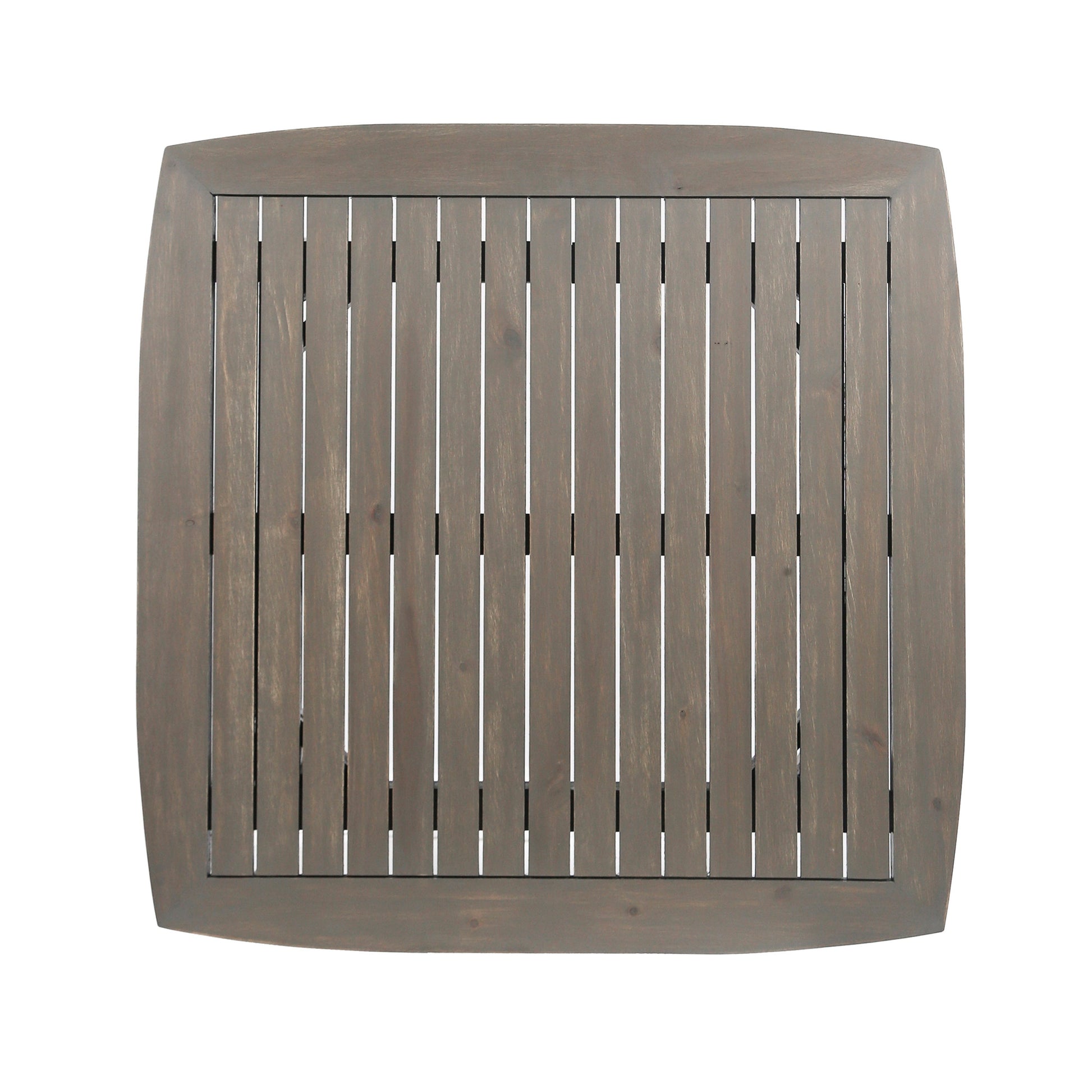 Outdoor Square Acacia Wood Table with Straight Legs, Gray - Korvel