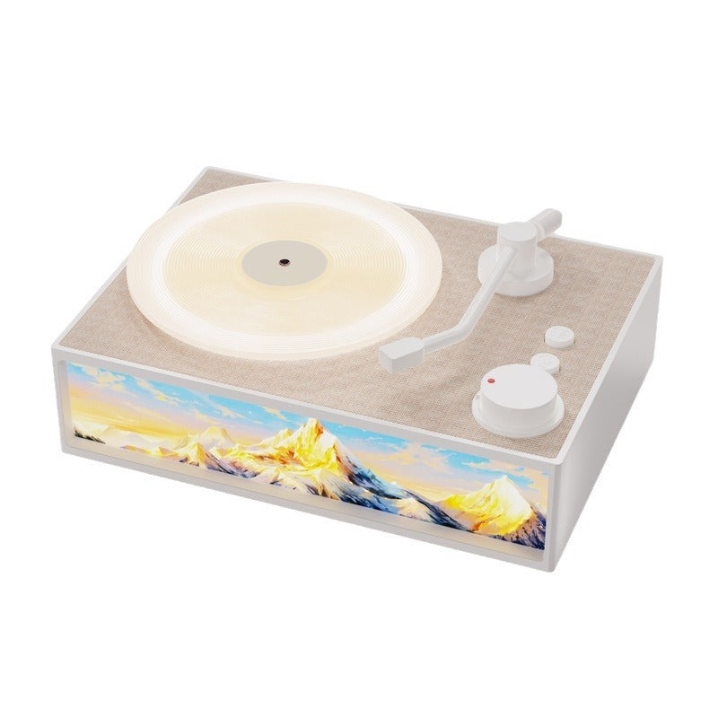 Wireless Bluetooth Speaker Aroma Diffuser Ambient Light Mini Speaker Retro Vinyl Record Player Home High-Quality Sound Gift X19 - Korvel