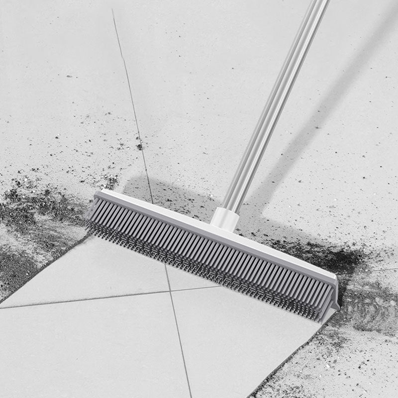 Cleaning Brush Stainless Steel Silicone Floor Brush Water Scraping Brush Long Handle Magic Carpet Brush - Korvel