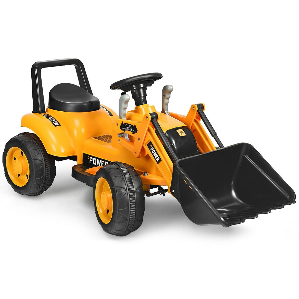Excavatrice à pédales pour enfants - Jaune