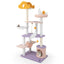66 Inch Multi-level Cat Tree with Scratching Posts - Purple