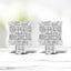 Pendientes de aro huggie en oro blanco de 14K con diamantes enmarcados en cuadrado