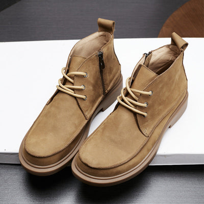Vintage-Inspired Outdoor Zipper Work Boots - Korvel