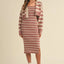 Ensemble de Cardigan Court Rayé et Robe Bodycon