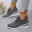 Zapatillas de cuña con cordones y strass para mujeres
