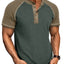 T-shirt Henley Raglan Color Block pour homme