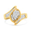 Anillo de Compromiso en Oro Amarillo de 14K con Diamante en Forma de Marquesa