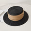 Flat Straw Hat - French Woven Top for Beach Vacations