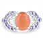 Bague en argent sterling de 3,06 carats en pierre de lune pêche et tanzanite