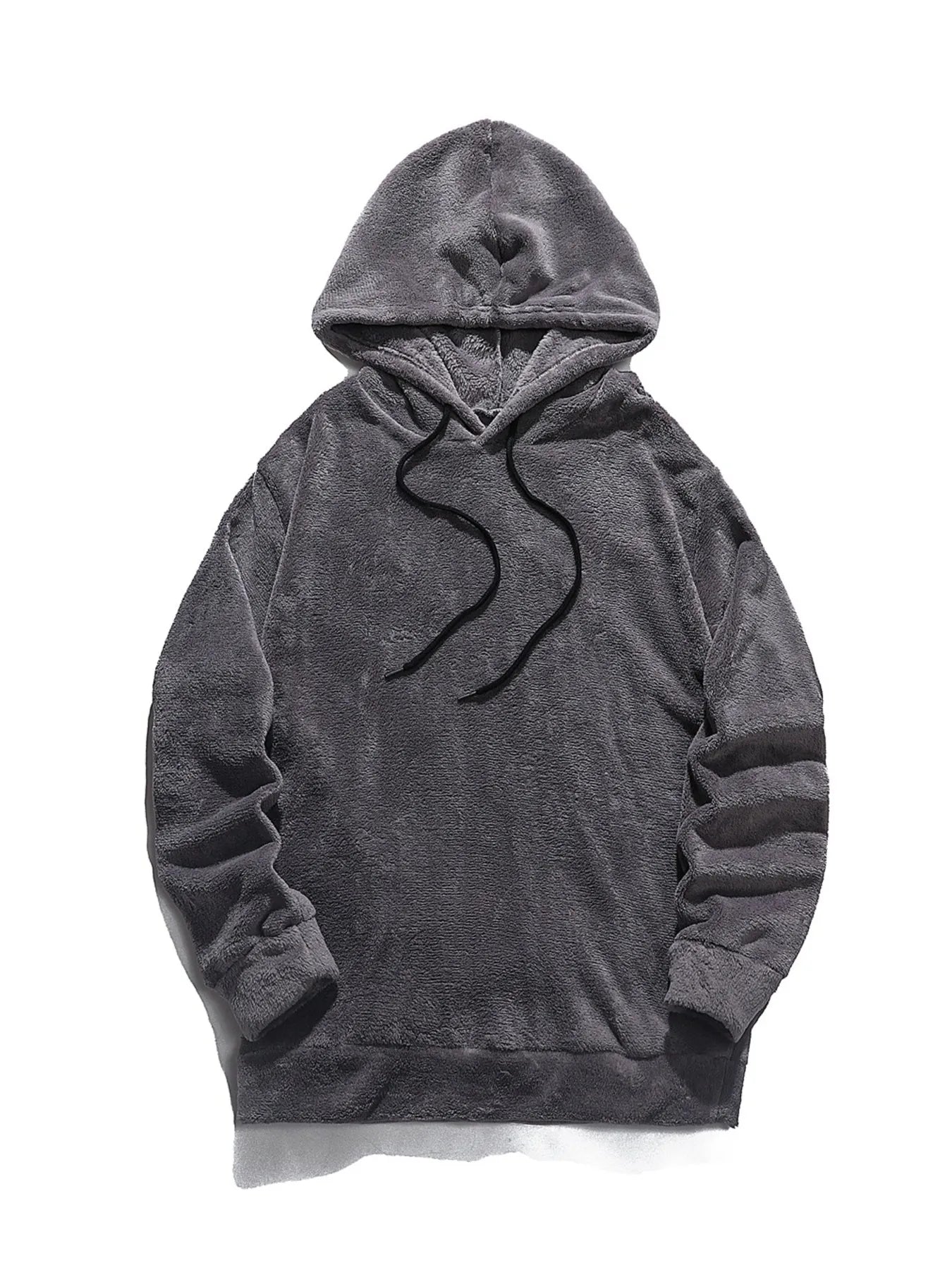Hoodie en Fleece à Manches Longues avec Cordon de Serrage pour Homme