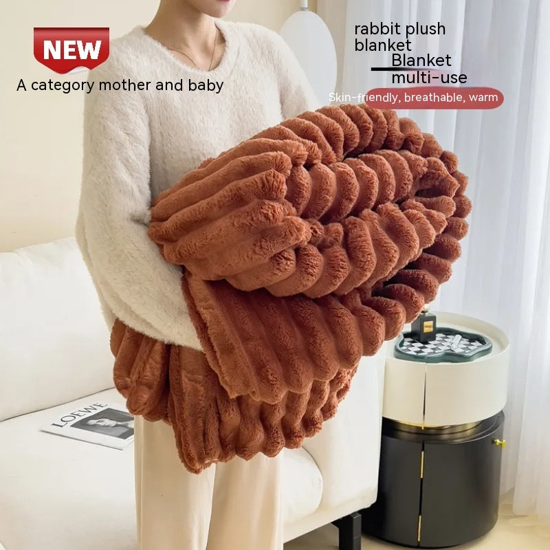 Luxurious Double-Sided Bubble Velvet Blanket