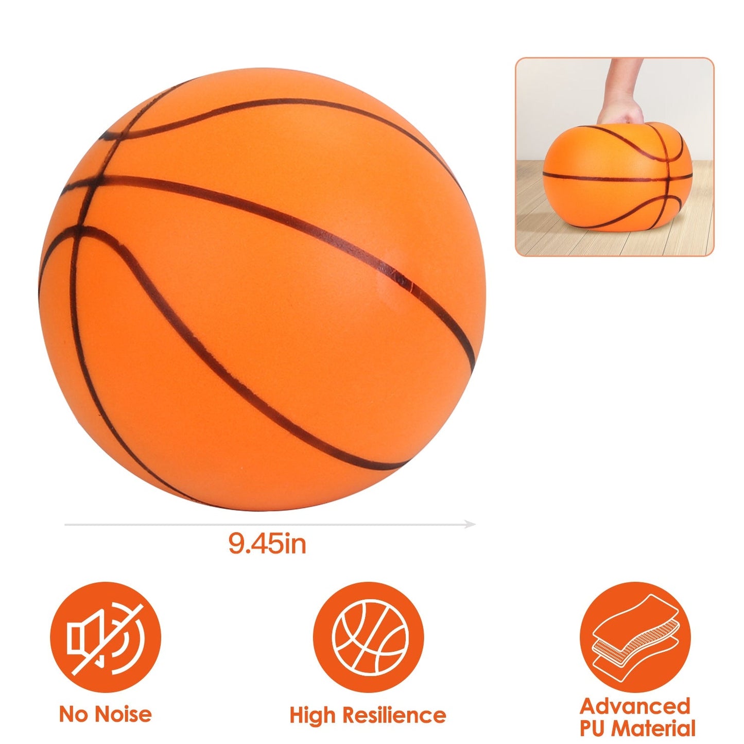 Pelota de Entrenamiento de Espuma para Baloncesto Silenciosa - Juego Interior de Bajo Ruido