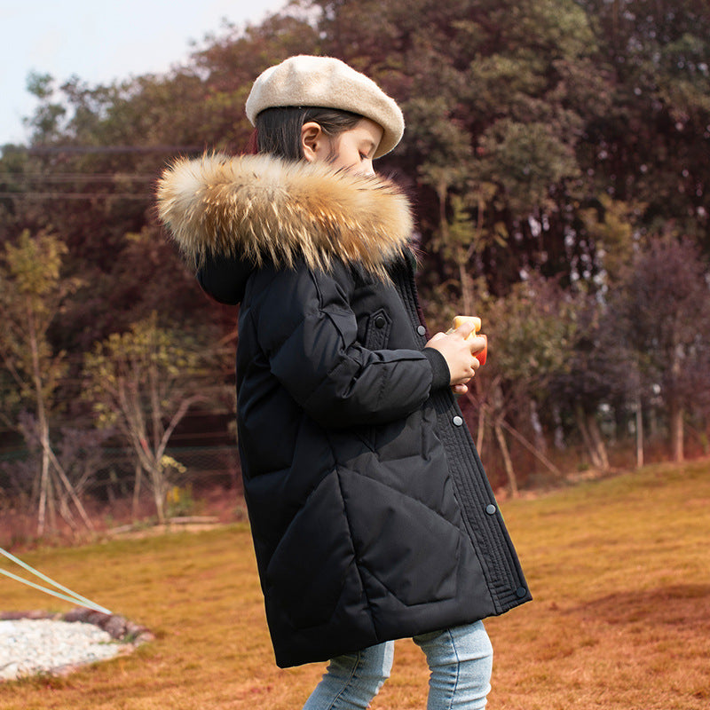 Children's Mid-Length Down Jacket - Stylish Winter Coat