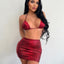 Women's 3 Piece Halter Snake Pattern Bikini Set with Cover Up