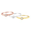 Tri-Color 14K Gold Plated Sterling Silver Diamond Stacking Promise Ring Set