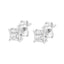 Boucles d'oreilles en diamant taille princesse en argent sterling .925 avec halo caché
