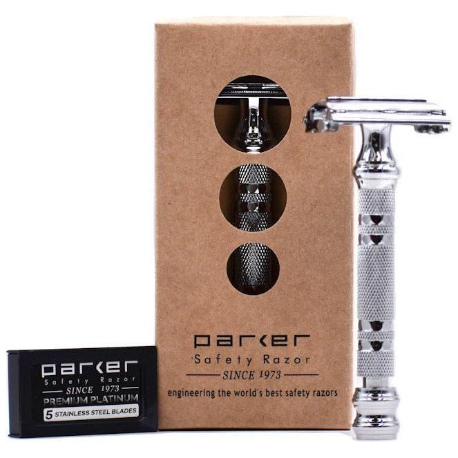 Rasoir de sécurité à double tranchant Parker 66R en chrome lourd