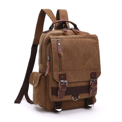 Canvas Backpack Men Travel Back Pack Multifunctional Shoulder Bag for Women Laptop Rucksack School Bags Female Daypack - Korvel