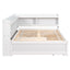Elegant Full Bed with L-shaped Bookcases and Drawers in White