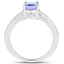 2.13 Carat Genuine Tanzanite & White Topaz Sterling Silver Ring