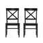 Chaises de salle à manger en bois d'acacia Roshan Farmhouse, noires (ensemble de 2)