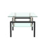 Modern Rectangle Black Glass Coffee Table for Living Room