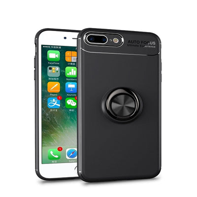 Coque de téléphone en silicone ultra mince avec anneau magnétique pour iPhone
