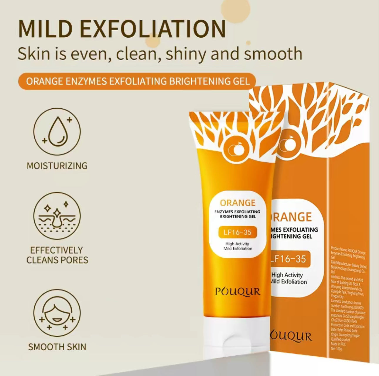 Exfoliant Pur Orange - Gel Doux pour la Peau