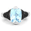 Bague en argent sterling avec topaze bleue suisse et diamants de 3,81 carats