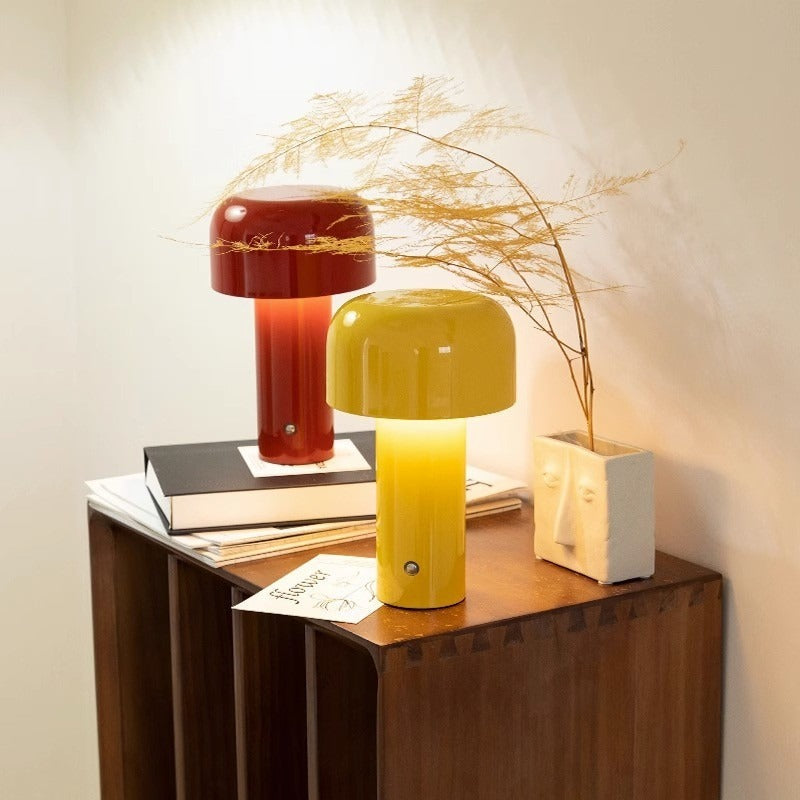 Light luxury mushroom bedside lamp creative bedroom atmosphere lamp USB charging small night lamp bar desk lamp - Korvel