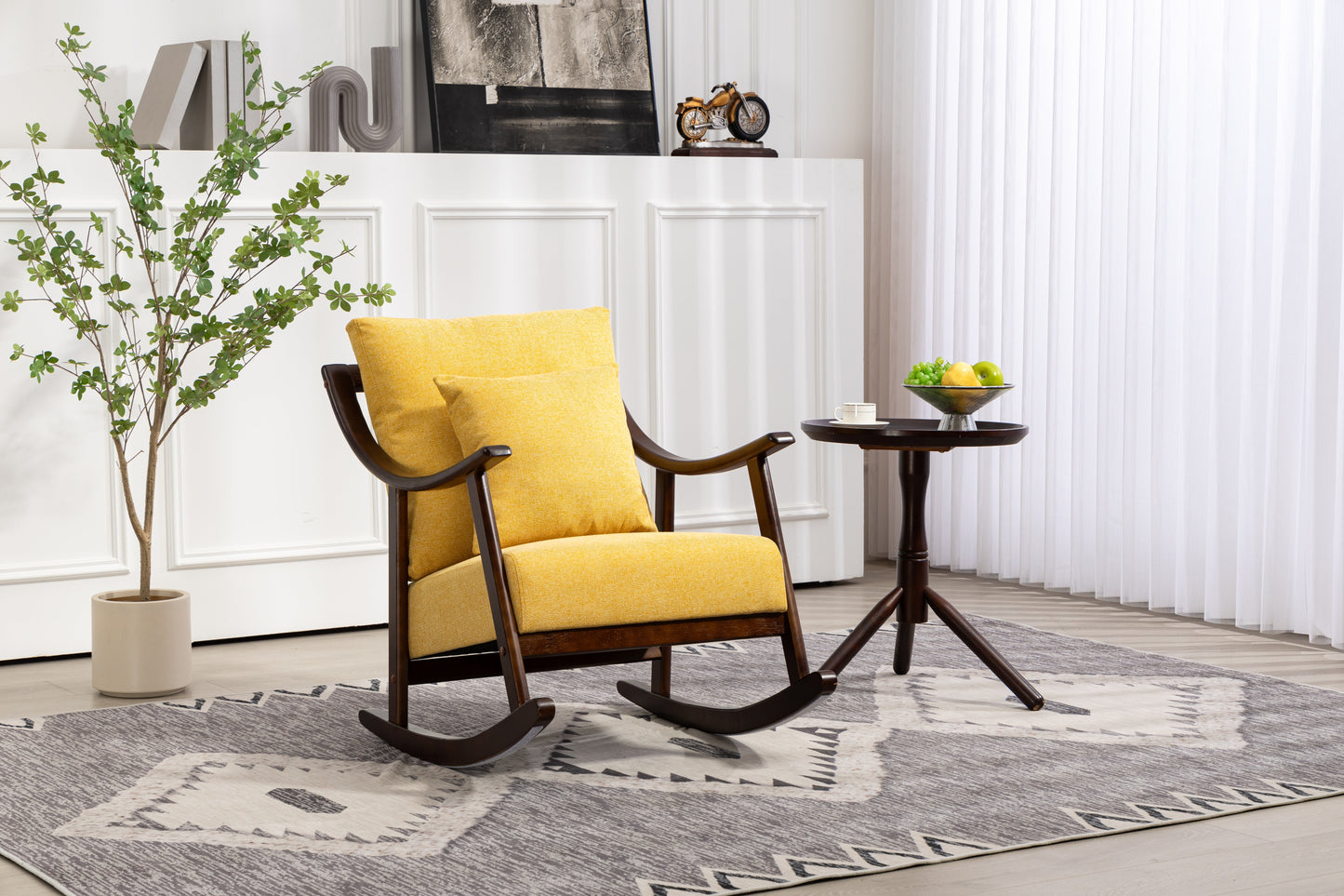 Mid Century Modern Upholstered Glider Arm Chair