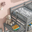 Premium Twin Loft Bed with Platform and Ladder in Grey