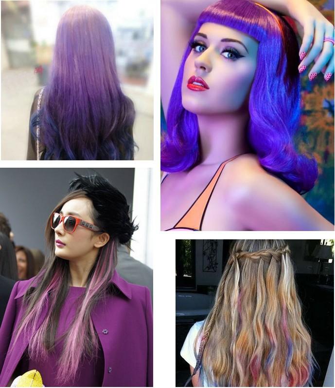Set de Tiza para Cabello Temporal - 4 Colores Vibrantes para un Estilo Fácil