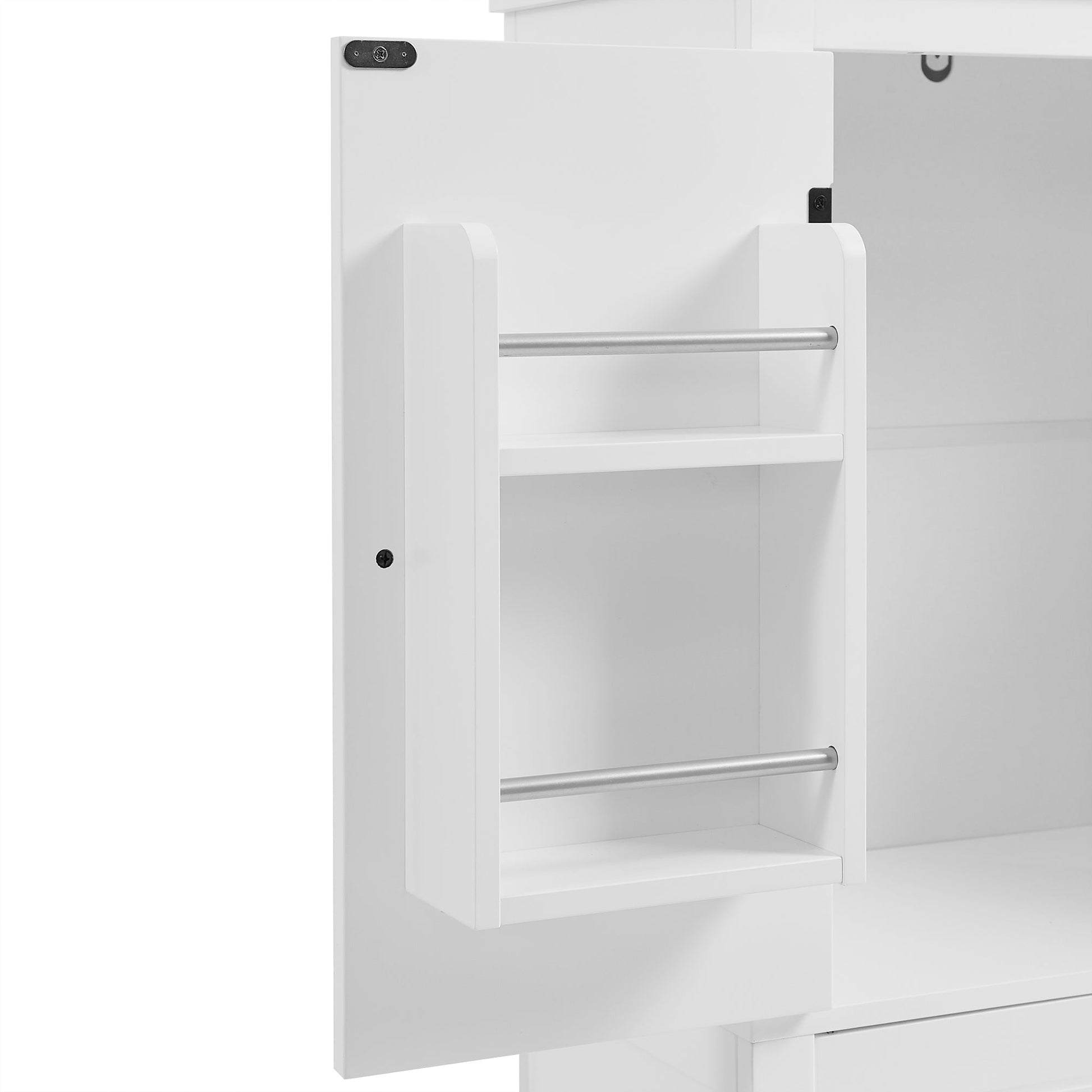 Bathroom floor storage cabinet, bathroom storage unit, 4-door independent cabinet, adjustable shelf, adaptive shelf, white - Korvel