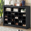 ONTREND Sleek Design 24 Shoe Cabinet - Modern Black Organizer
