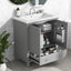 30inchgrey Bathroom Vanity with Sink ComboMulti-functional Bathroom Cabinet with Doors and Drawer Solid Frame and MDF Board - Korvel