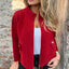 Woolen Lapel Tether Faux Pocket Suit Jacket
