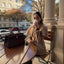 British-Style Patchwork Cinched Cloak Trench Coat for Women